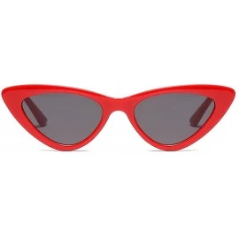 Goggle Retro Vintage Cat Eye Sunglasses Narrow Sun Glasses for Women - Red - CA18C3YWH92 $13.61