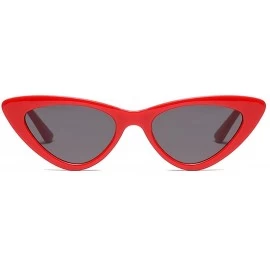 Goggle Retro Vintage Cat Eye Sunglasses Narrow Sun Glasses for Women - Red - CA18C3YWH92 $20.95