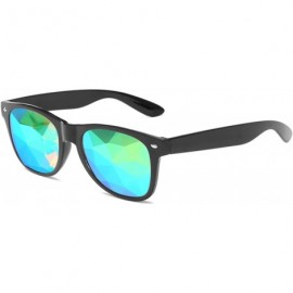 Oval Unisex Rice Nail Kaleidoscope Sunglasses Mosaic Psychedelic Colorful Glass Faceted Party Party Black Festival - CU18N702...