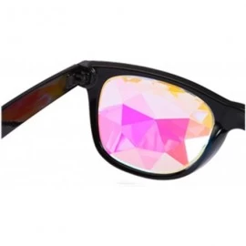 Oval Unisex Rice Nail Kaleidoscope Sunglasses Mosaic Psychedelic Colorful Glass Faceted Party Party Black Festival - CU18N702...