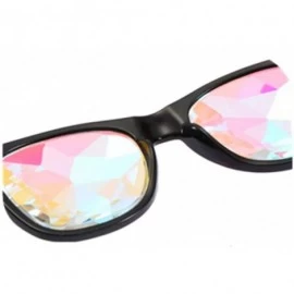 Oval Unisex Rice Nail Kaleidoscope Sunglasses Mosaic Psychedelic Colorful Glass Faceted Party Party Black Festival - CU18N702...