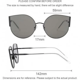 Round Polarized Sunglasses Men Women Geometric Round Oversized Vintage Metal Frame Retro Shade Glasses - UV400 - Black - CG18...
