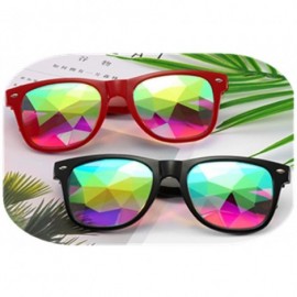 Oval Unisex Rice Nail Kaleidoscope Sunglasses Mosaic Psychedelic Colorful Glass Faceted Party Party Black Festival - CU18N702...