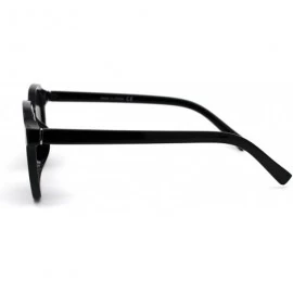 Rectangular Retro Vintage Plastic Horn Rim Hipster Sunglasses - Shiny Black - C9194UO0ESY $22.73