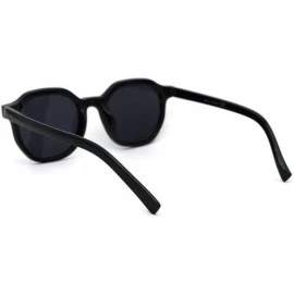 Rectangular Retro Vintage Plastic Horn Rim Hipster Sunglasses - Shiny Black - C9194UO0ESY $14.95