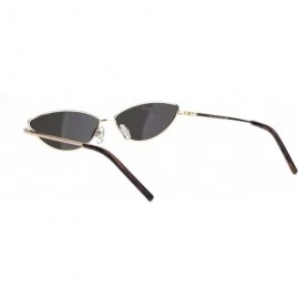 Cat Eye Womens Vintage Style Narrow Metal Rim Cat Eye Sunglasses - Gold Black - CK18N8Z3ZAT $15.07