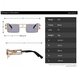 Aviator Hip-Hop Square Metal Small Frame Clear Color Lens Sunglasses - Gold-black - C1189N2SW36 $26.77