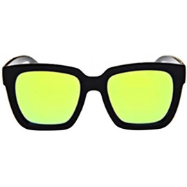 Goggle Polarized Classic Style Sunglasses with Mirror Lens Vintage Retro Goggle Sunglasses - Yellow - CF18NCZHQQQ $16.34