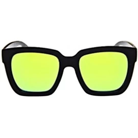 Goggle Polarized Classic Style Sunglasses with Mirror Lens Vintage Retro Goggle Sunglasses - Yellow - CF18NCZHQQQ $14.25