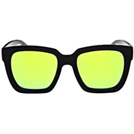 Goggle Polarized Classic Style Sunglasses with Mirror Lens Vintage Retro Goggle Sunglasses - Yellow - CF18NCZHQQQ $6.84