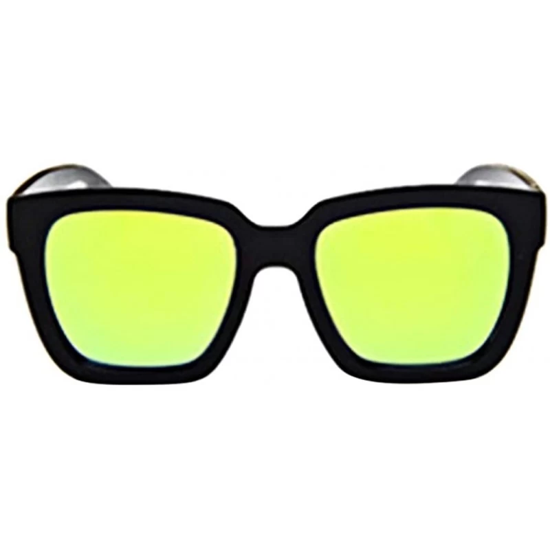 Goggle Polarized Classic Style Sunglasses with Mirror Lens Vintage Retro Goggle Sunglasses - Yellow - CF18NCZHQQQ $6.84