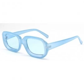 Oversized Women Retro Bold Square Oversized UV Protection Fashion Sunglasses - Blue - C618ISYK87N $17.84