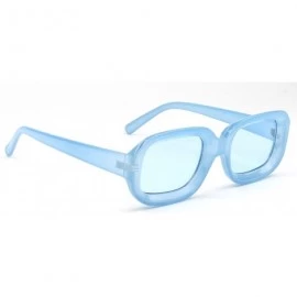 Oversized Women Retro Bold Square Oversized UV Protection Fashion Sunglasses - Blue - C618ISYK87N $17.84