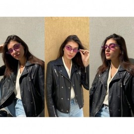 Rectangular Super Skinny Narrow Geometric Small Sunglasses for Women Men Plastic Slim Frame - Slim Cateye 52mm Red - C218EW02...