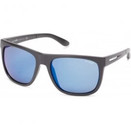 Sport Men's An4143 Fire Drill Square Sunglasses Rectangular - Matte Black/Blue Mirror - CM116WGZ6JD $46.39