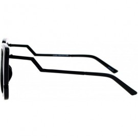 Butterfly Square Butterfly Sunglasses Womens Unique Double Frame Zig Zag Arms - Black - CG1877EM38D $9.09