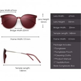 Shield Polarized Round Sunglasses Women Retro Oversized Circle Lens UV400 - Red Frame / Polarized Red Lens - CW18SKAZZKH $11.38