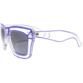 Square Futuristic Tron Inspired Cool Transparent Mens womens Party Sunglasses - Purple - CS18U4KOZ9N $23.01