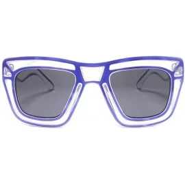 Square Futuristic Tron Inspired Cool Transparent Mens womens Party Sunglasses - Purple - CS18U4KOZ9N $9.77
