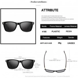 Sport Mens Womens Fashion Wood Bamboo Printed Wrap 52MM Sunglasses 4195WN - Black/Black - C412JTJBMBZ $13.16