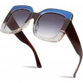 Square Oversized Square Sunglasses for Women Multi Tinted Fashion Modern Shades - C418NO9QAM8 $13.66
