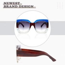 Square Oversized Square Sunglasses for Women Multi Tinted Fashion Modern Shades - C418NO9QAM8 $13.66