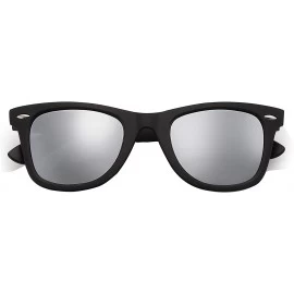 Oversized Stylish 80th Retro Unisex Polarized Sunglasses UV400 Classic Vintage Chic - Black-ice Silver - CP18DUY07IQ $17.21