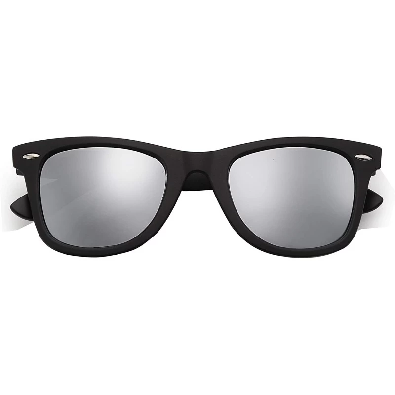 Oversized Stylish 80th Retro Unisex Polarized Sunglasses UV400 Classic Vintage Chic - Black-ice Silver - CP18DUY07IQ $7.93