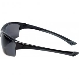 Rimless 472BF Polarized Bi-Focal Sport Reading Sunglasses in Black or Tortoise - Black / Grey Lens - CF110I51SS7 $40.63