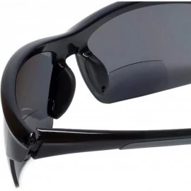 Rimless 472BF Polarized Bi-Focal Sport Reading Sunglasses in Black or Tortoise - Black / Grey Lens - CF110I51SS7 $84.56