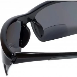 Rimless 472BF Polarized Bi-Focal Sport Reading Sunglasses in Black or Tortoise - Black / Grey Lens - CF110I51SS7 $40.63