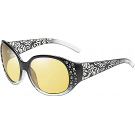 Wrap Rhinestone Glasses Fashion Eyewear Polarized - Transparent Black Night Vision - C6193YYTE60 $34.63