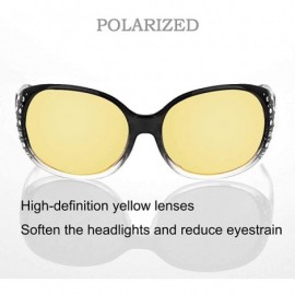 Wrap Rhinestone Glasses Fashion Eyewear Polarized - Transparent Black Night Vision - C6193YYTE60 $12.52