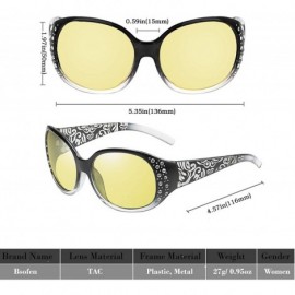 Wrap Rhinestone Glasses Fashion Eyewear Polarized - Transparent Black Night Vision - C6193YYTE60 $34.63