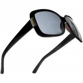 Oversized Bifocal Reading Sunglasses for Women Jackie O Fashion Reader Sun Glasses - Black - CA11HB8U0L5 $77.02