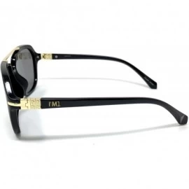 Semi-rimless Unisex Women Men Fashion Sunglasses 100% UV Protection - See Shapes & Colors - Black Gold Smoke - CI18CCWS8U8 $1...