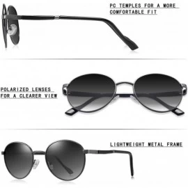 Round Classic Round Polarized Sunglasses for Women and Men- Metal Frame with Spring Hinges - CD18U06DU5D $17.00