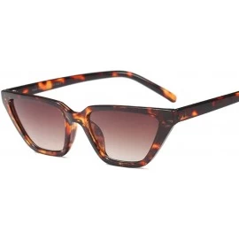 Cat Eye Vintage Cat Eye Sunglasses Tiny Retro Sun Glasses for Women Summer Accessories - Leopard With Brown - CG18E7MLA25 $19.58