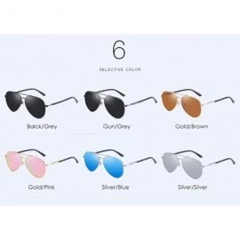 Aviator Men's Polarized Sunglasses Exploded Color Film Polarized Toad Driving Sunglasses - E - CI18Q92XIX8 $25.28