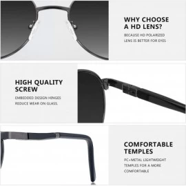 Round Classic Round Polarized Sunglasses for Women and Men- Metal Frame with Spring Hinges - CD18U06DU5D $17.00