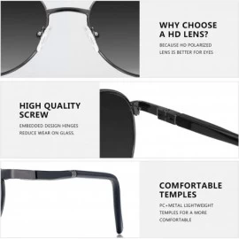 Round Classic Round Polarized Sunglasses for Women and Men- Metal Frame with Spring Hinges - CD18U06DU5D $9.97