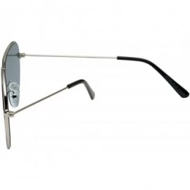 Sport Mirrored Flat Lens Classic Teardrop Metal Aviator Sunglasses - Blue - CV12DA7926N $10.28
