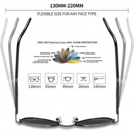 Round Classic Round Polarized Sunglasses for Women and Men- Metal Frame with Spring Hinges - CD18U06DU5D $17.00