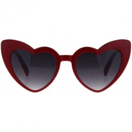 Oversized Women Lovely Heart Shape Over-sized Sunglasses Halloween Cat Eye Retro Sun Glasses UV400 - Burgundy Frame 1 Pack - ...