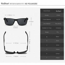 Square Men's Hot Retro Driving Polarized Wayfarer Sunglasses Aluminum magnesium Frame A6560 - Tea-tea - CI18K58LT5D $19.90