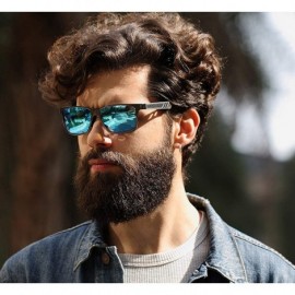Square Men's Hot Retro Driving Polarized Wayfarer Sunglasses Aluminum magnesium Frame A6560 - Tea-tea - CI18K58LT5D $19.90