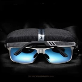 Square Men's Hot Retro Driving Polarized Wayfarer Sunglasses Aluminum magnesium Frame A6560 - Tea-tea - CI18K58LT5D $19.90