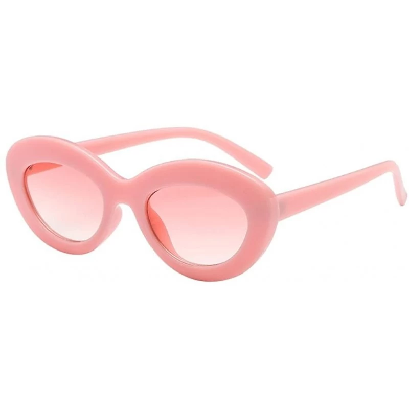 Cat Eye Women Men Sunglasses-Vintage Cat Eye Oval Shape Big Frame Sunglasses Eyewear - C - CW18GE3I59Z $17.40