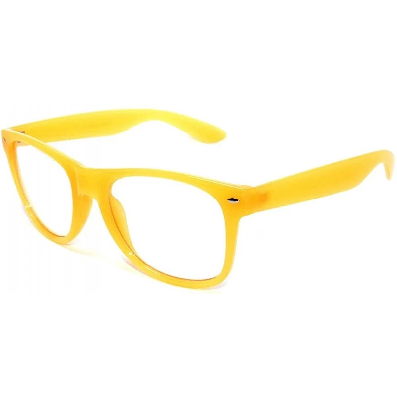 Wayfarer Retro Style Vintage Sunglasses Clear Lens Yellow Frame - CK11N828ZHT $10.62