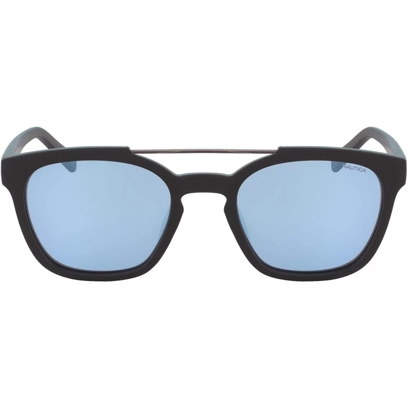 Rectangular Men's N3638sp Rectangular Sunglasses - Matte Black/Blue Polarized - CE18Q72C70R $40.90